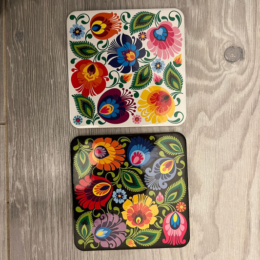 Dessous de verre folk fleurs de Łowicz - Trésors de Pologne