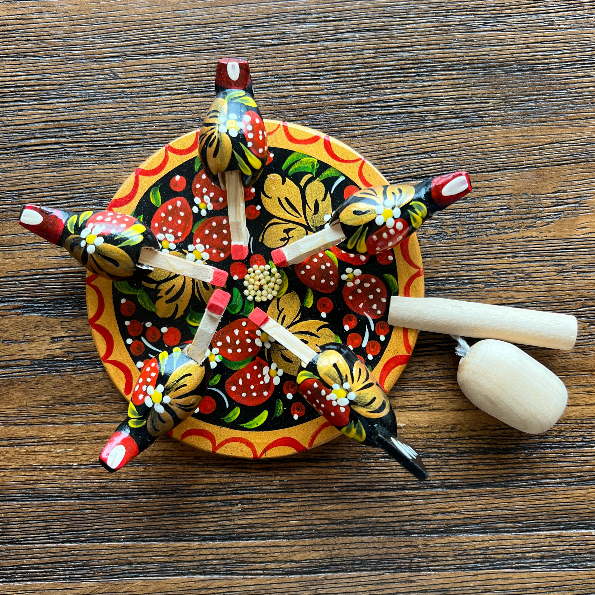 Jouet poules en bois - Trésors de Pologne