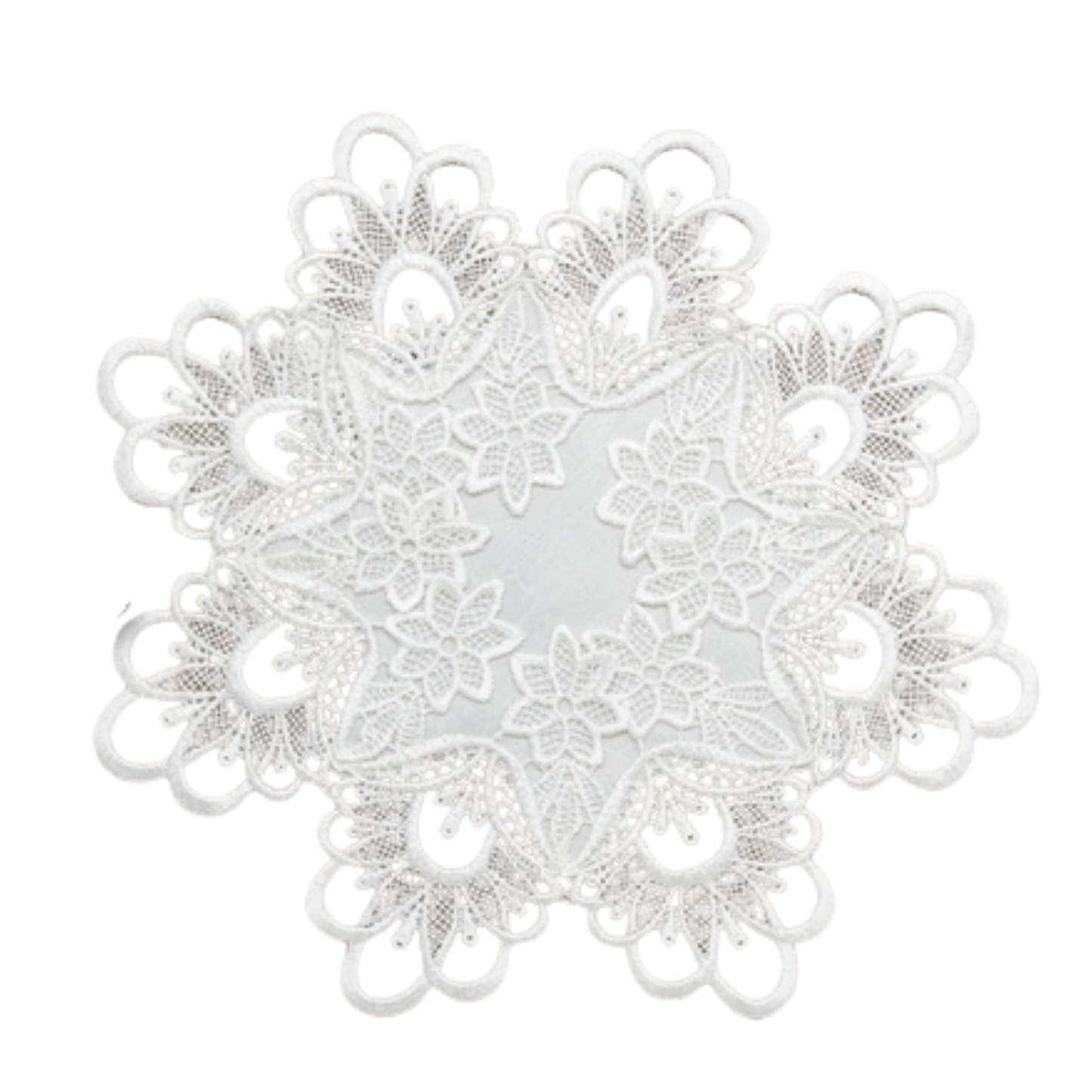 Napperon rond 30 cm en dentelle écrue fine