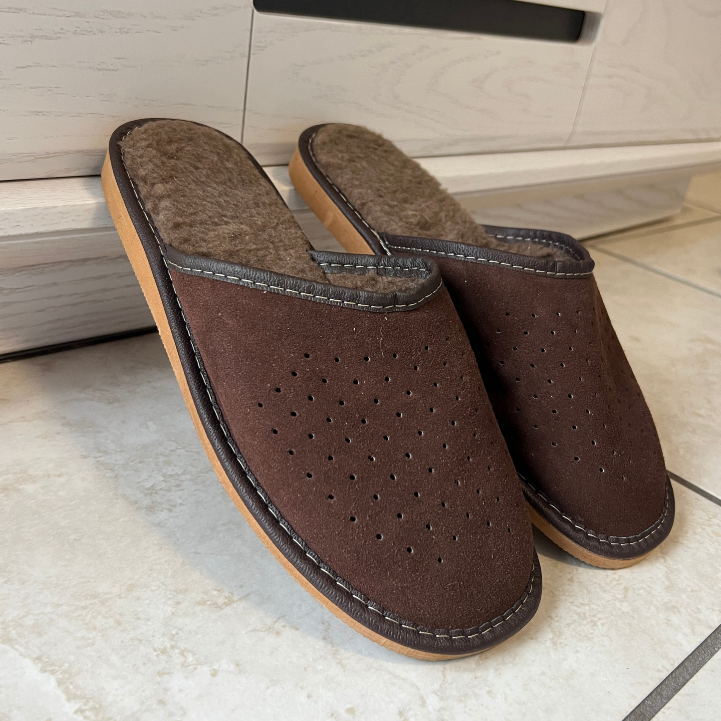 Pantoufles fourrées pour homme - Trésors de Pologne