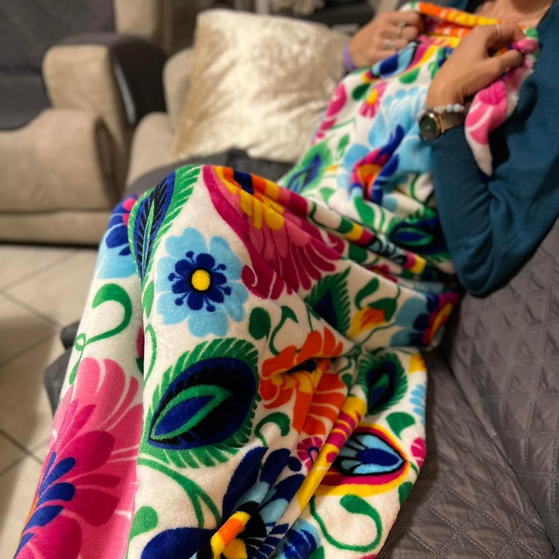 Plaid chaud motif folk - Trésors de Pologne