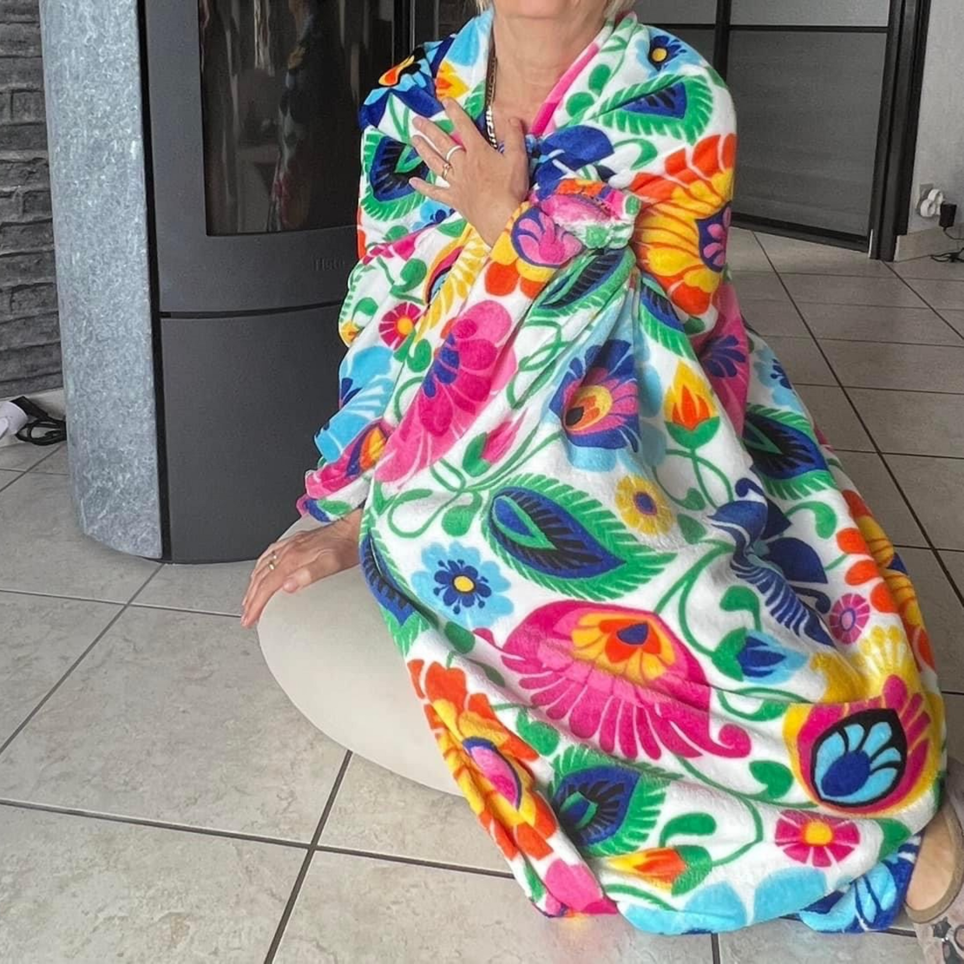 Plaid chaud motif folk - Trésors de Pologne