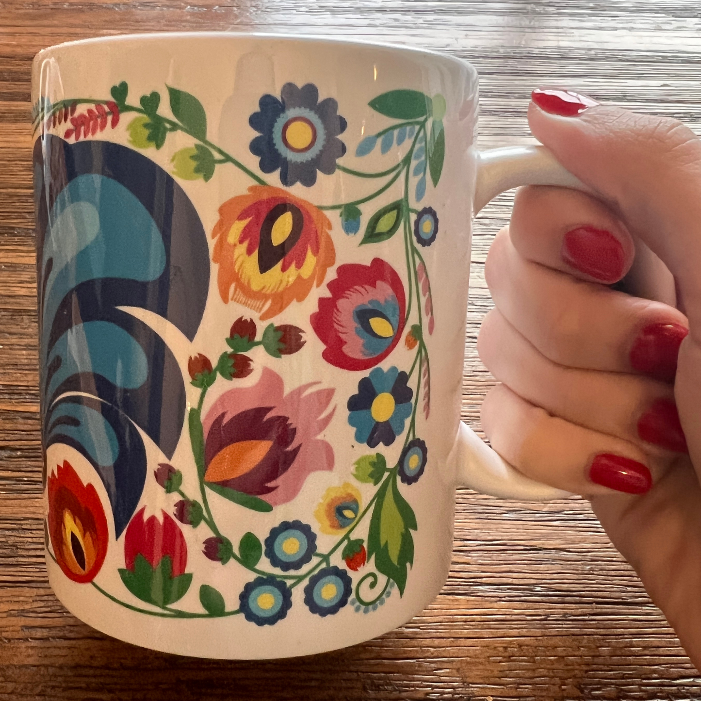 Tasses motif fleurs de Łowicz - Trésors de Pologne