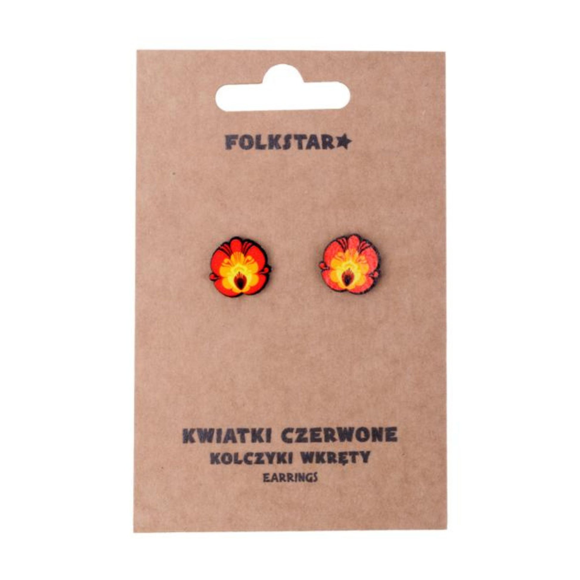 Boucles d'oreilles fleurs de Lowicz - Trésors de Pologne