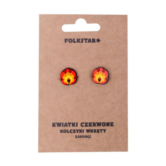 Boucles d'oreilles fleurs de Lowicz - Trésors de Pologne