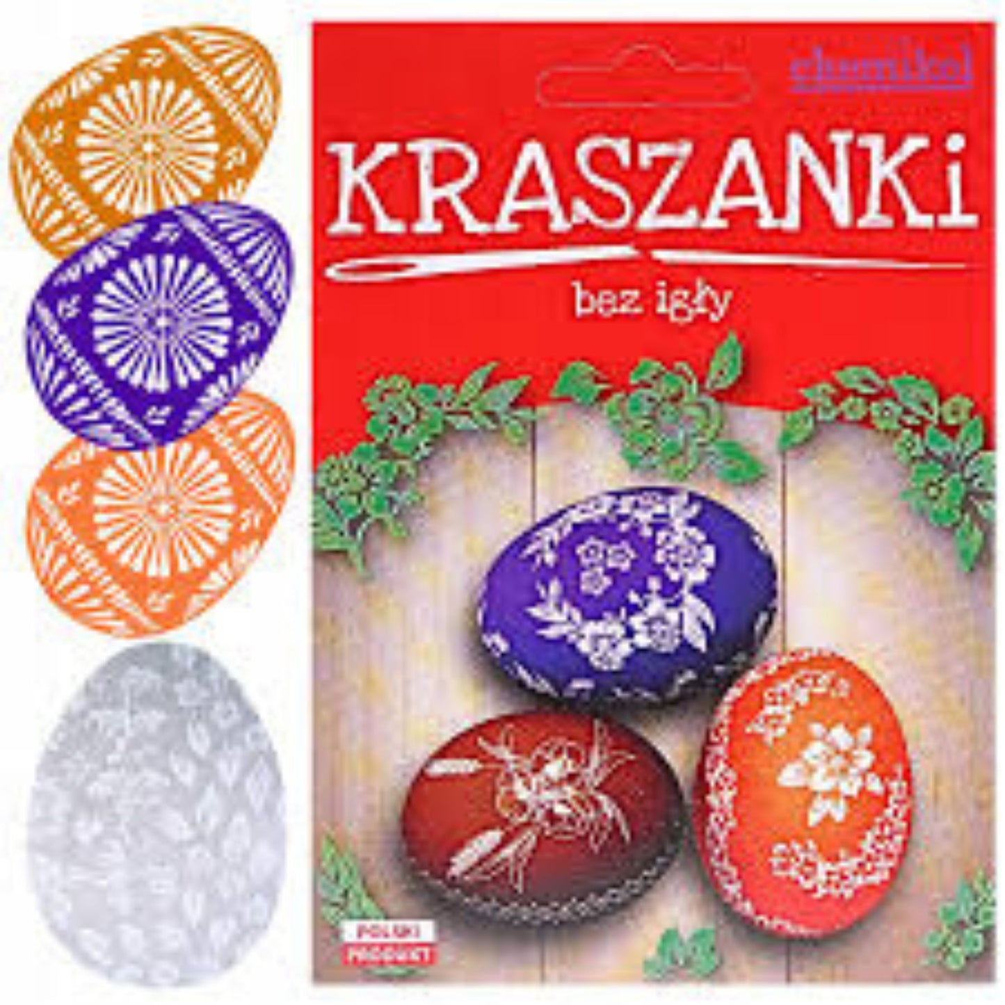 Kit de décoration pour œufs de Pâques – colorants & autocollants blancs (Kraszanki) 🇵🇱 - Trésors de Pologne