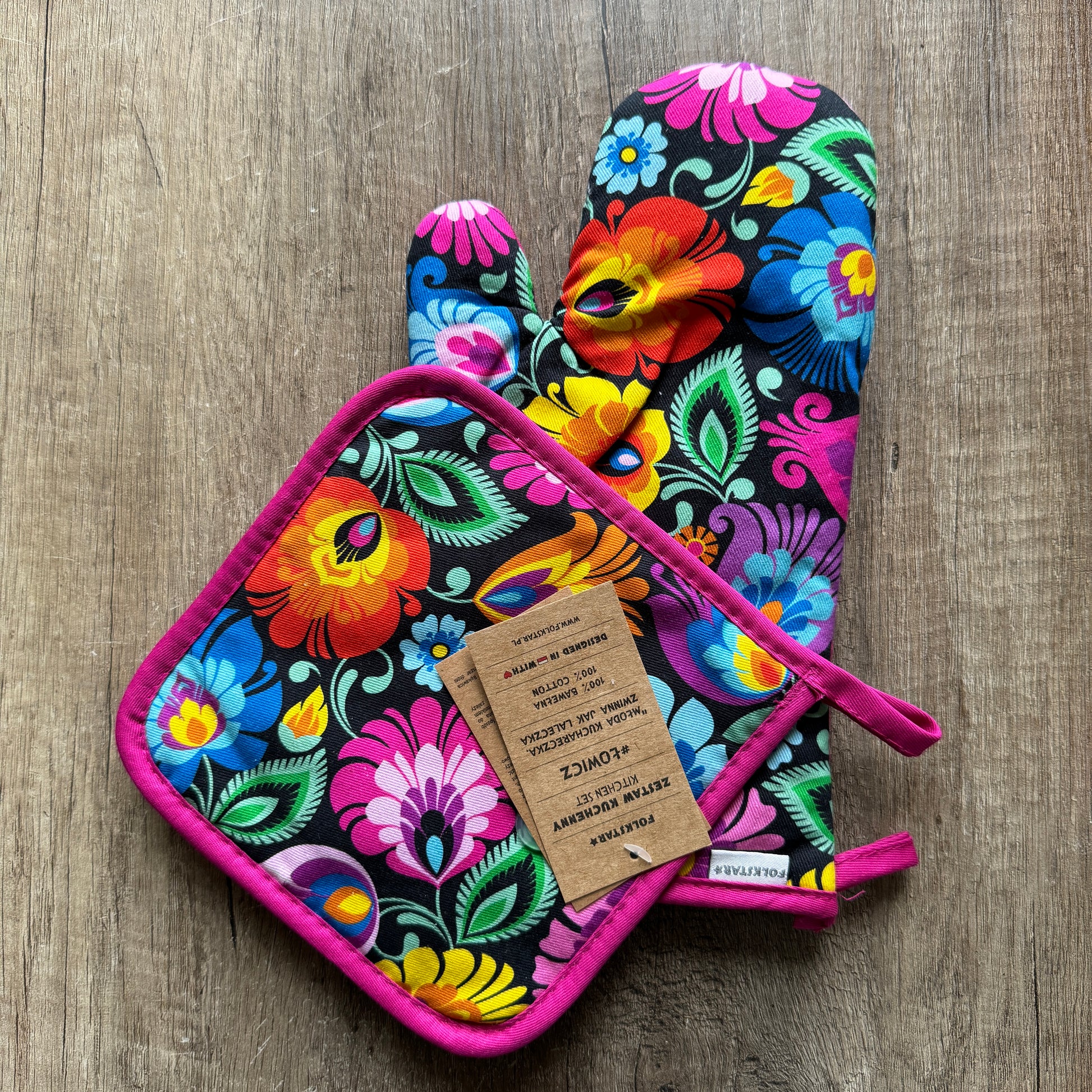 Ensemble gant et manique de cuisine - Trésors de Pologne