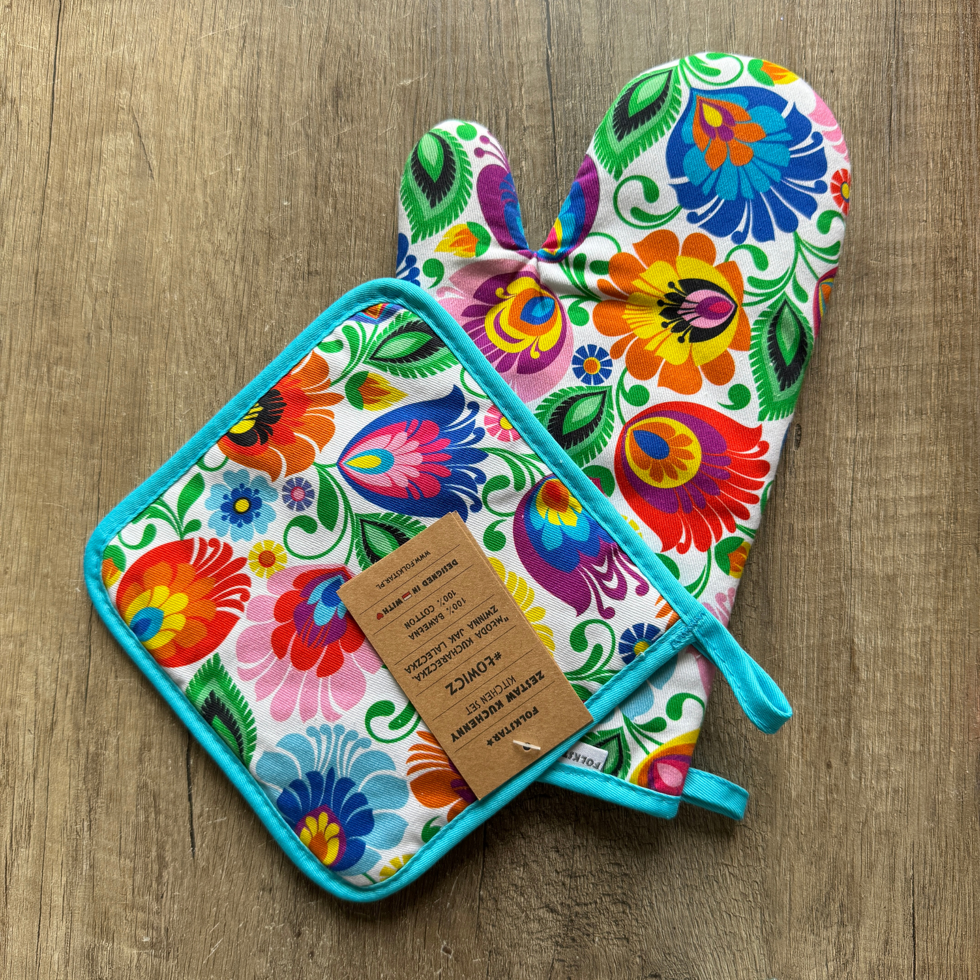 Ensemble gant et manique de cuisine - Trésors de Pologne