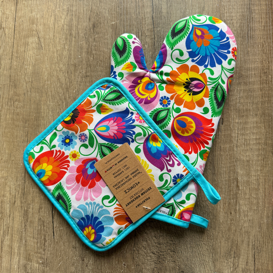 Ensemble gant et manique de cuisine - Trésors de Pologne