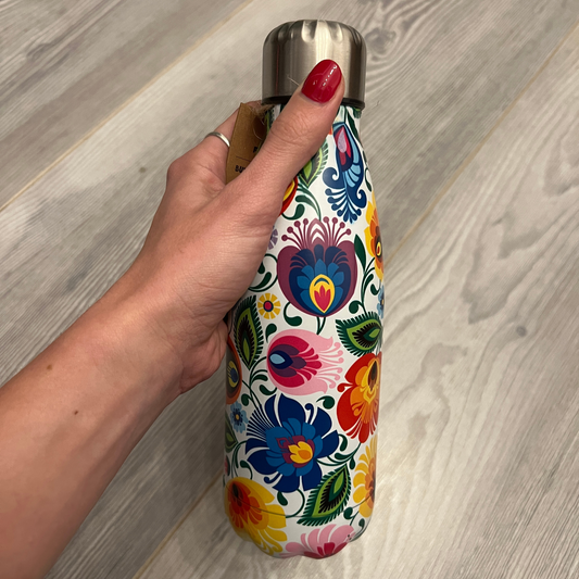 Gourde isotherme fleurs de Łowicz - Trésors de Pologne