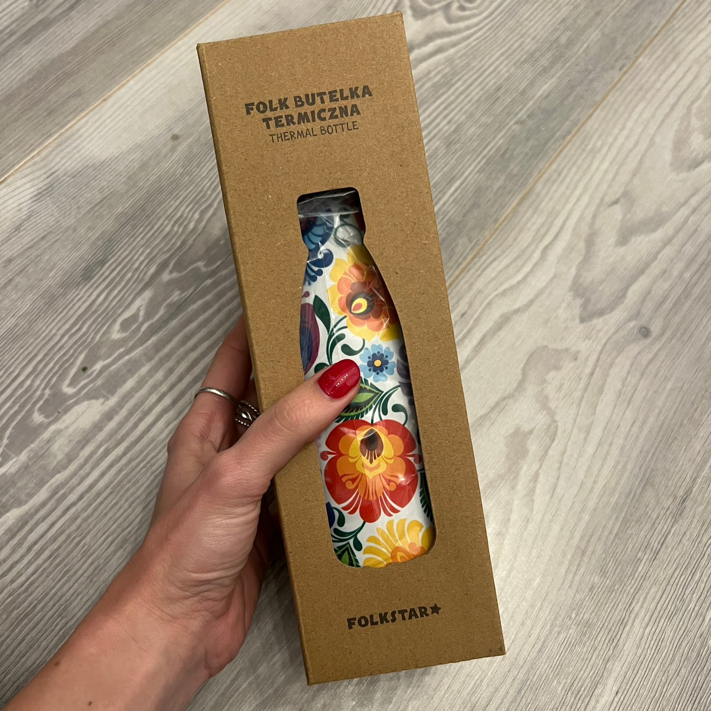 Gourde isotherme fleurs de Łowicz - Trésors de Pologne