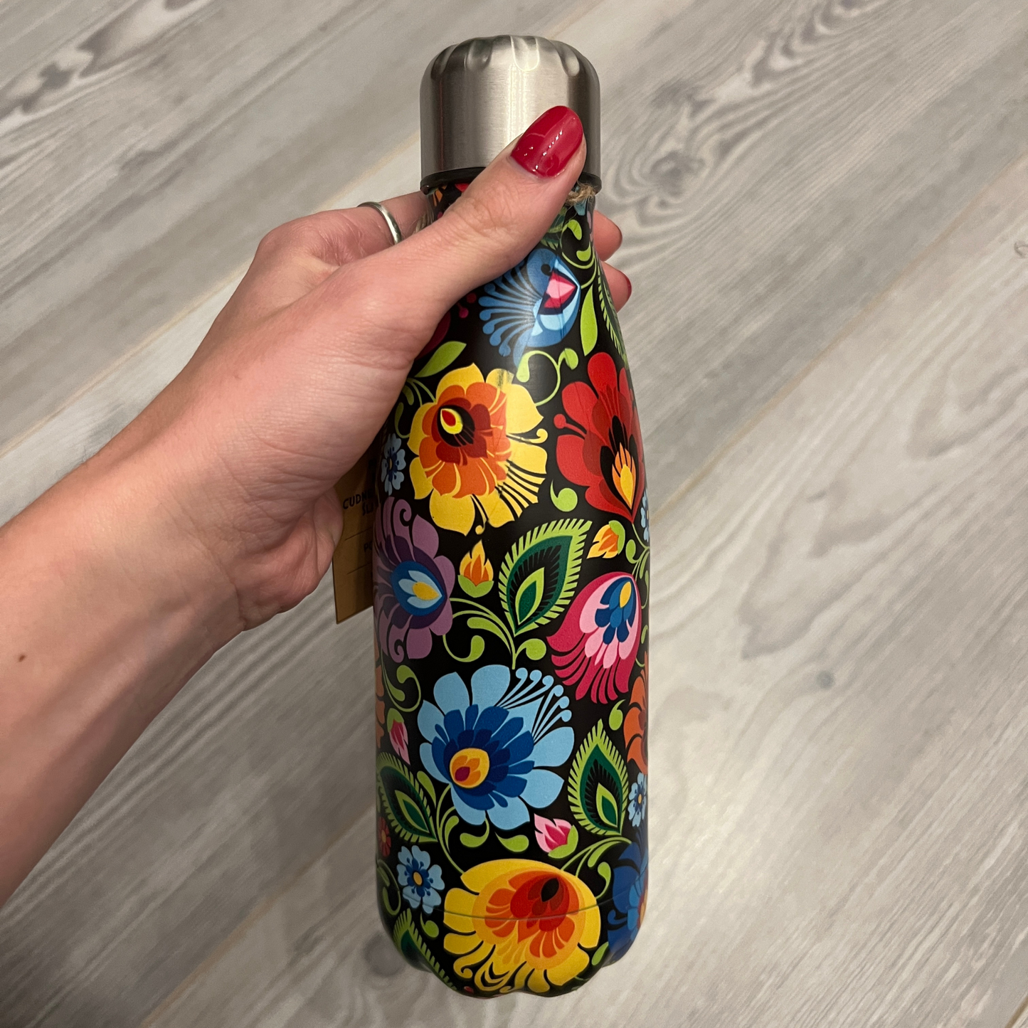 Gourde isotherme fleurs de Łowicz - Trésors de Pologne