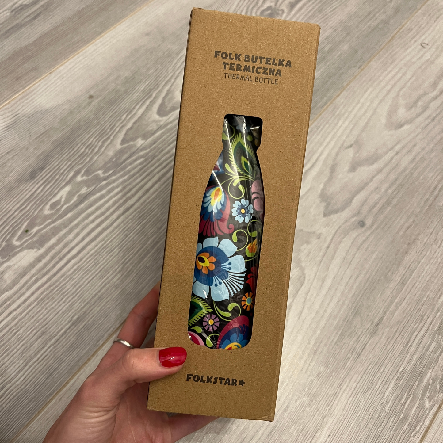 Gourde isotherme fleurs de Łowicz - Trésors de Pologne