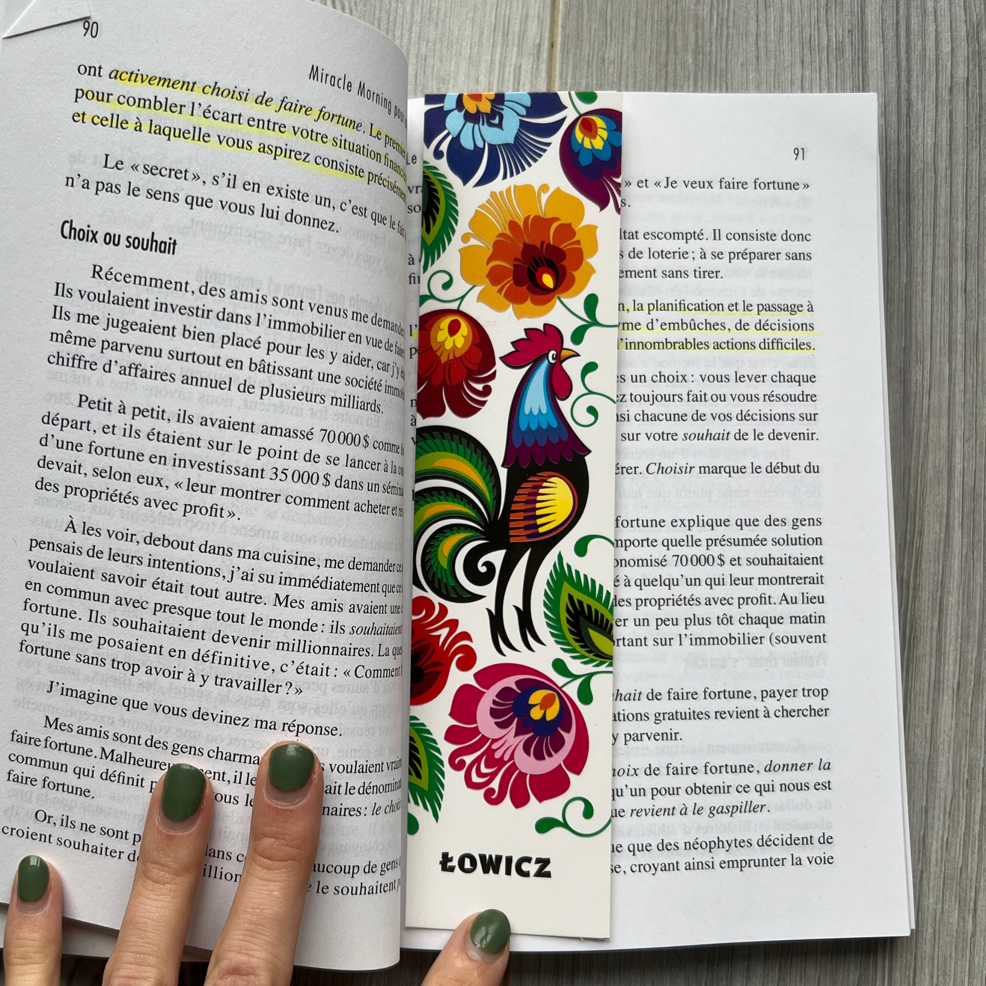 Marque page fleurs de Łowicz - Trésors de Pologne