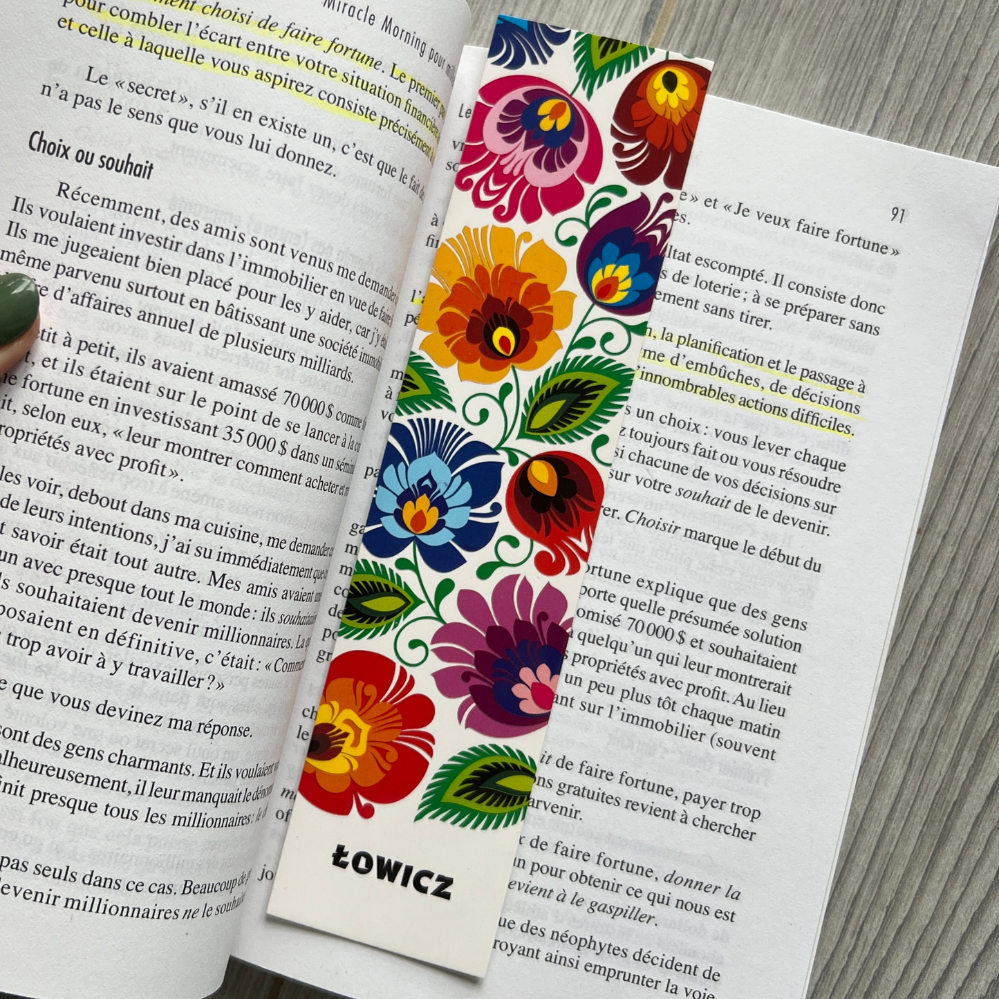 Marque page fleurs de Łowicz - Trésors de Pologne