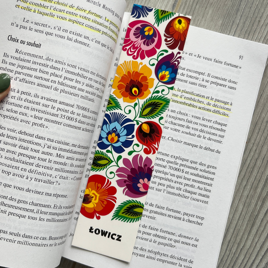 Marque page fleurs de Łowicz - Trésors de Pologne
