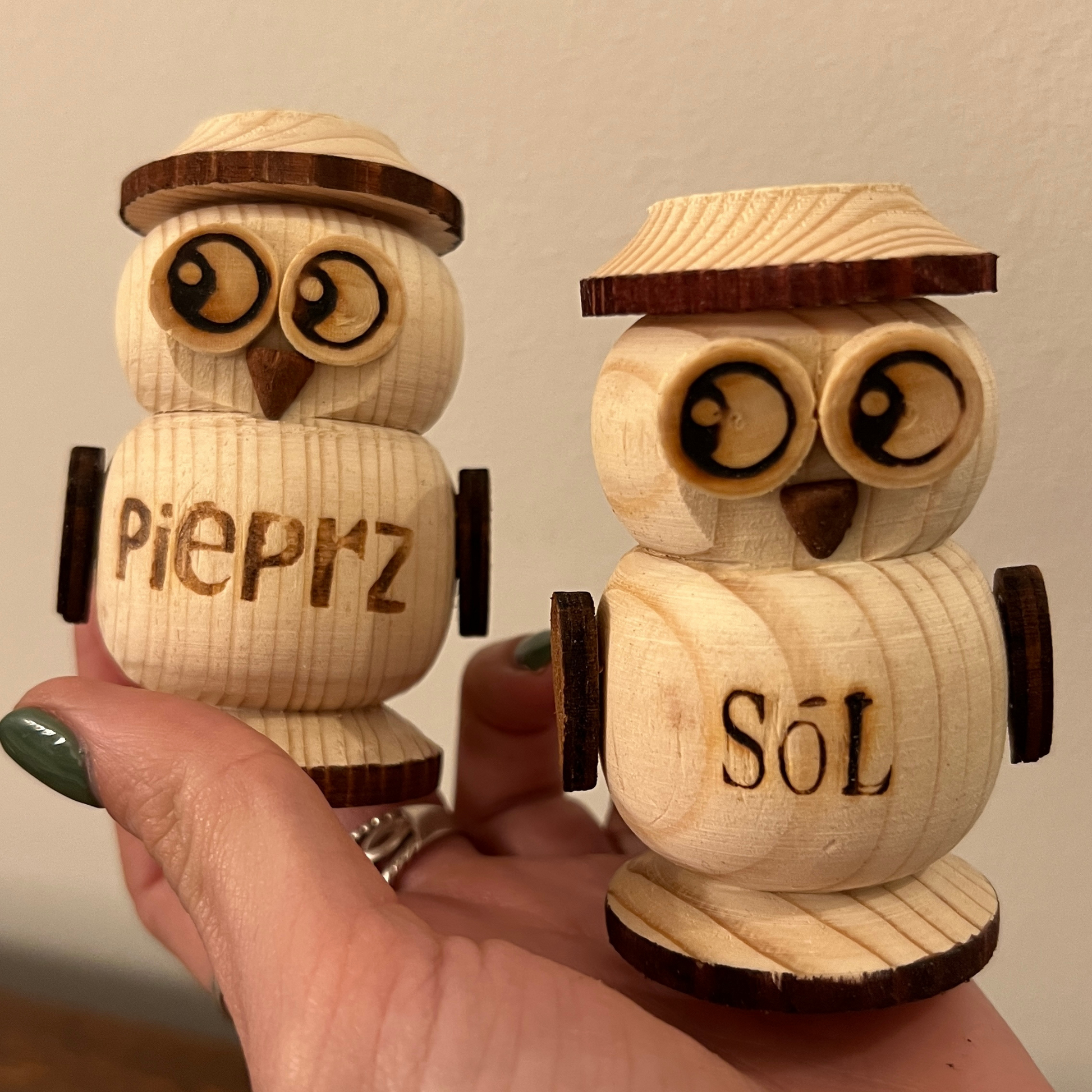 Salière et poivrière en bois - Trésors de Pologne