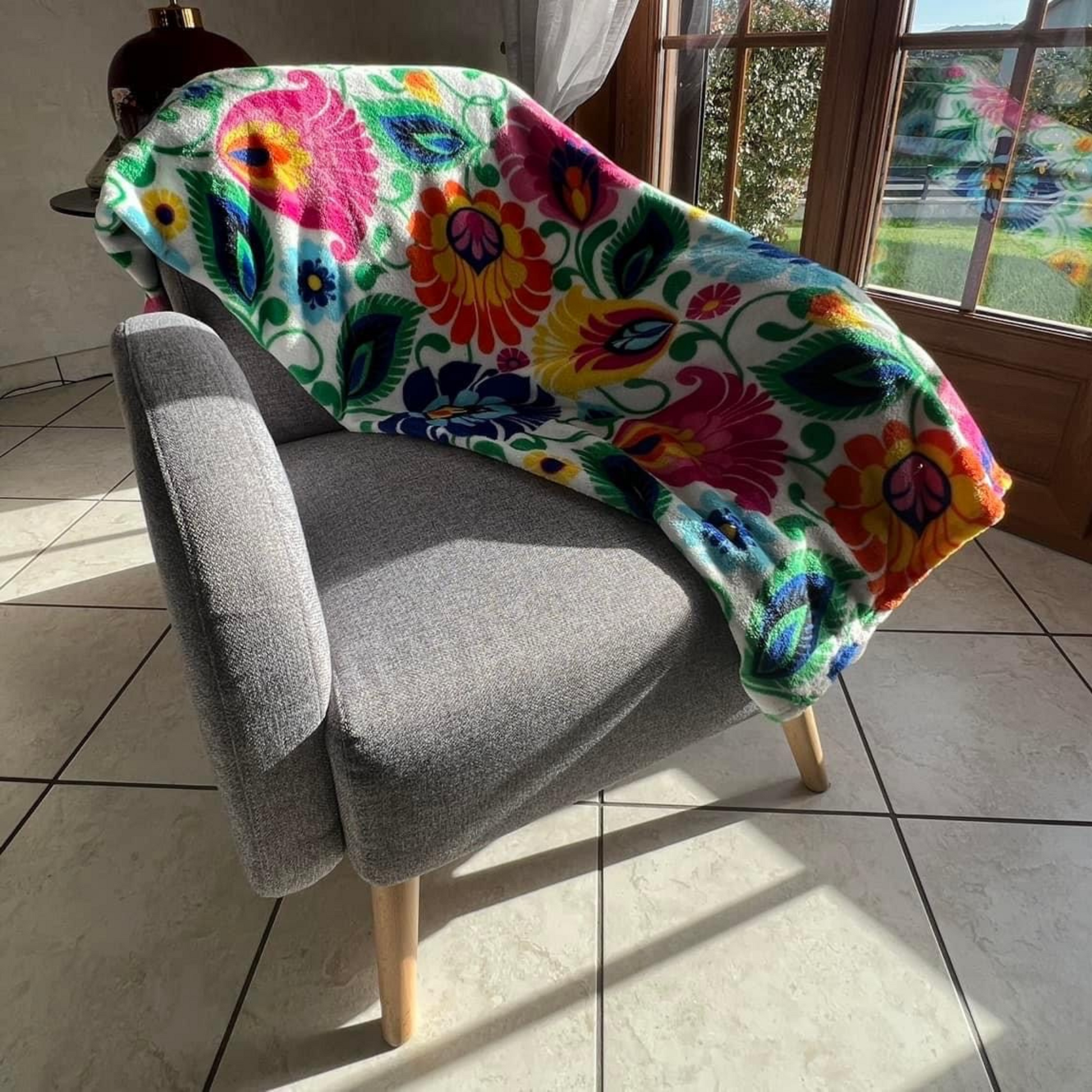 Plaid chaud motif folk - Trésors de Pologne