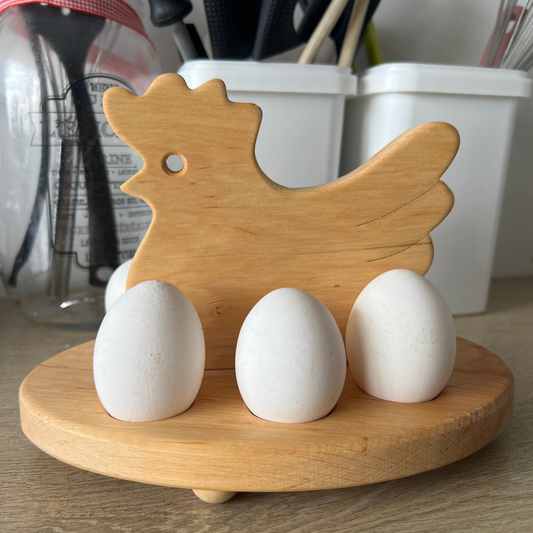 Poule support à oeufs en bois - Trésors de Pologne
