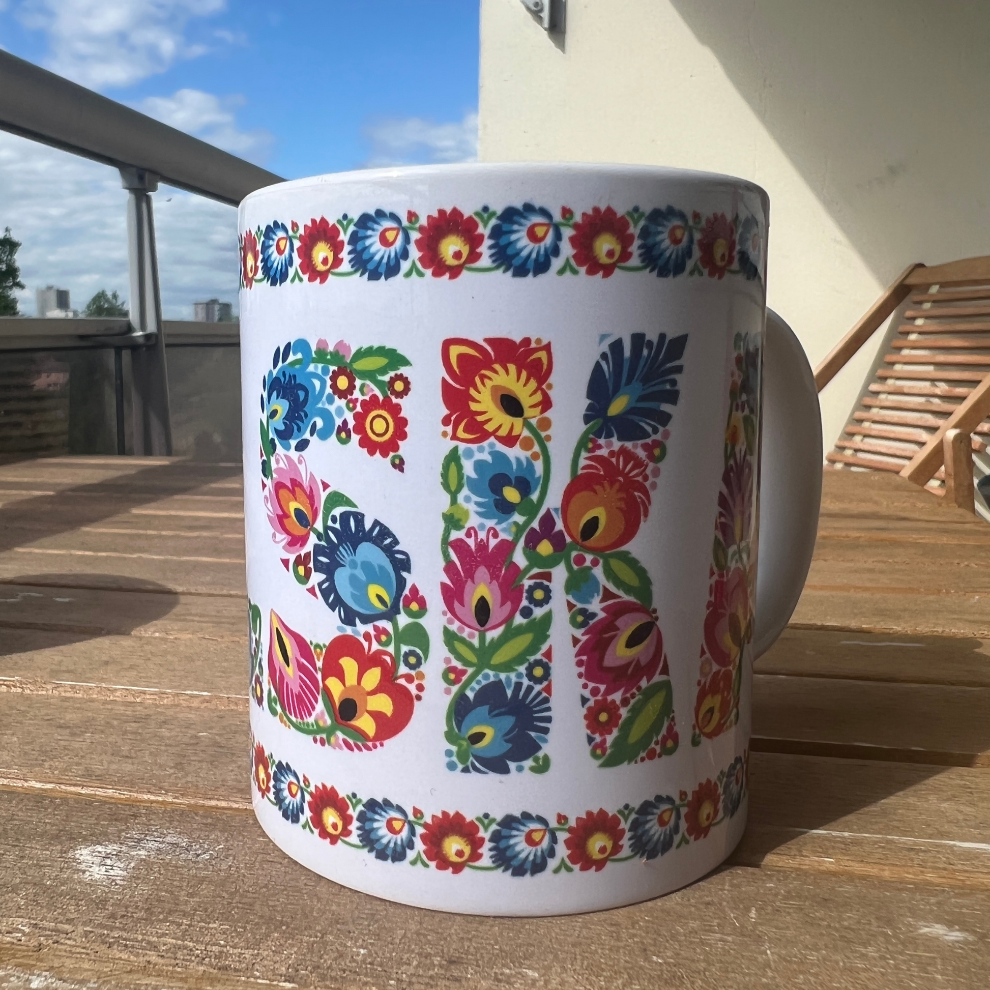 Tasses motif fleurs de Łowicz - Trésors de Pologne