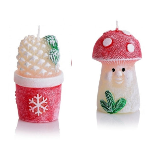 Bougie de Noël : Champignon ou pomme de pin enchantée - Trésors de Pologne
