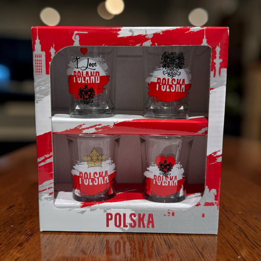 Shooters verres à vodka par 4 - Trésors de Pologne