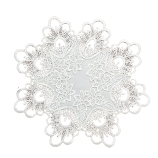 Napperon rond 30 cm en dentelle écrue fine