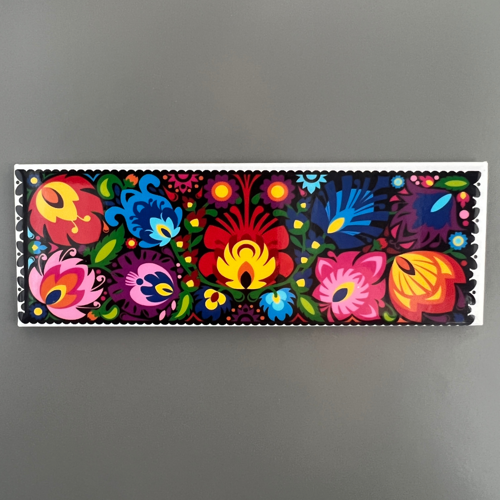 Magnet paysage fleurs de Łowicz - Trésors de Pologne