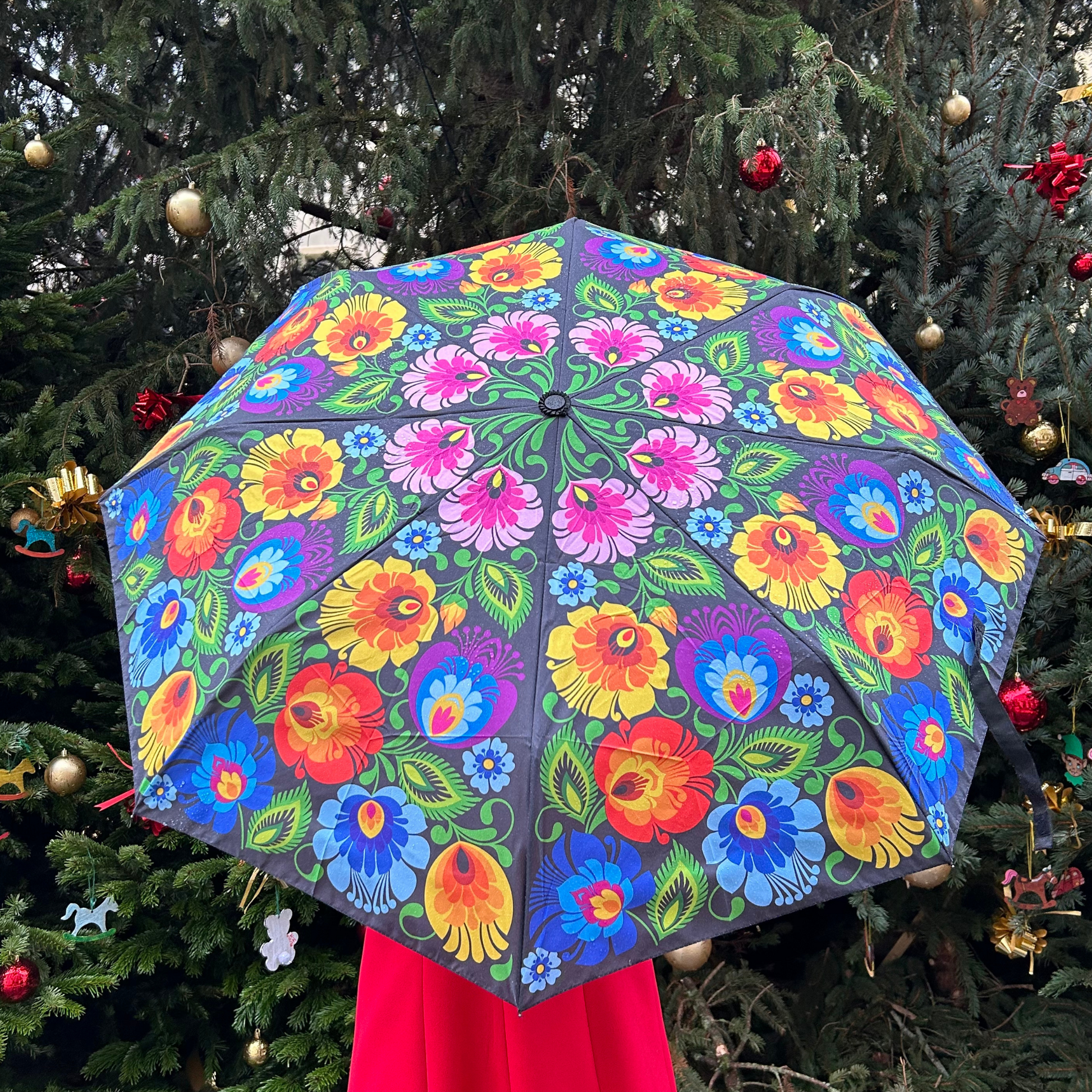 Parapluie fleurs de Łowicz - Trésors de Pologne