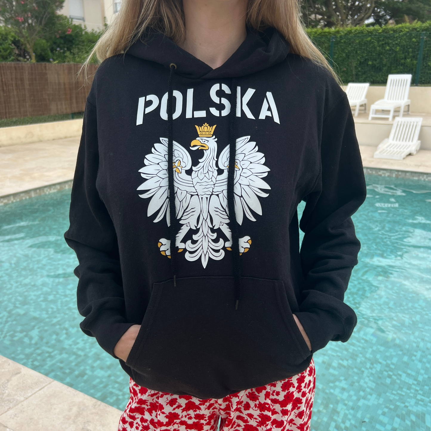 Sweat polonais Polska noir et aigle - Trésors de Pologne