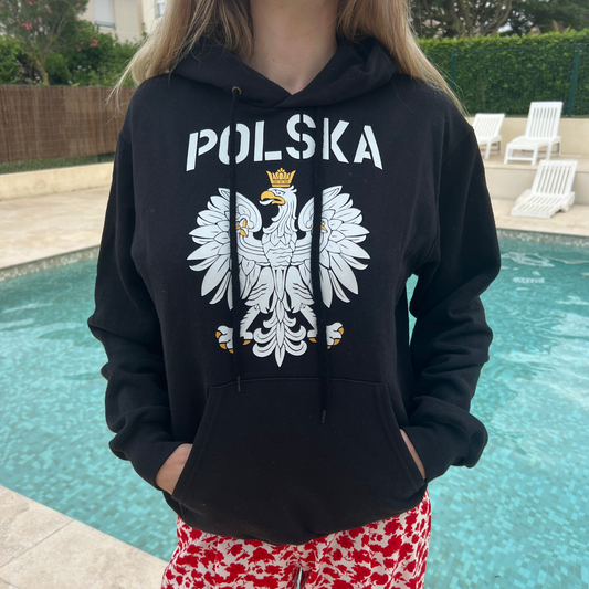 Sweat polonais Polska noir et aigle